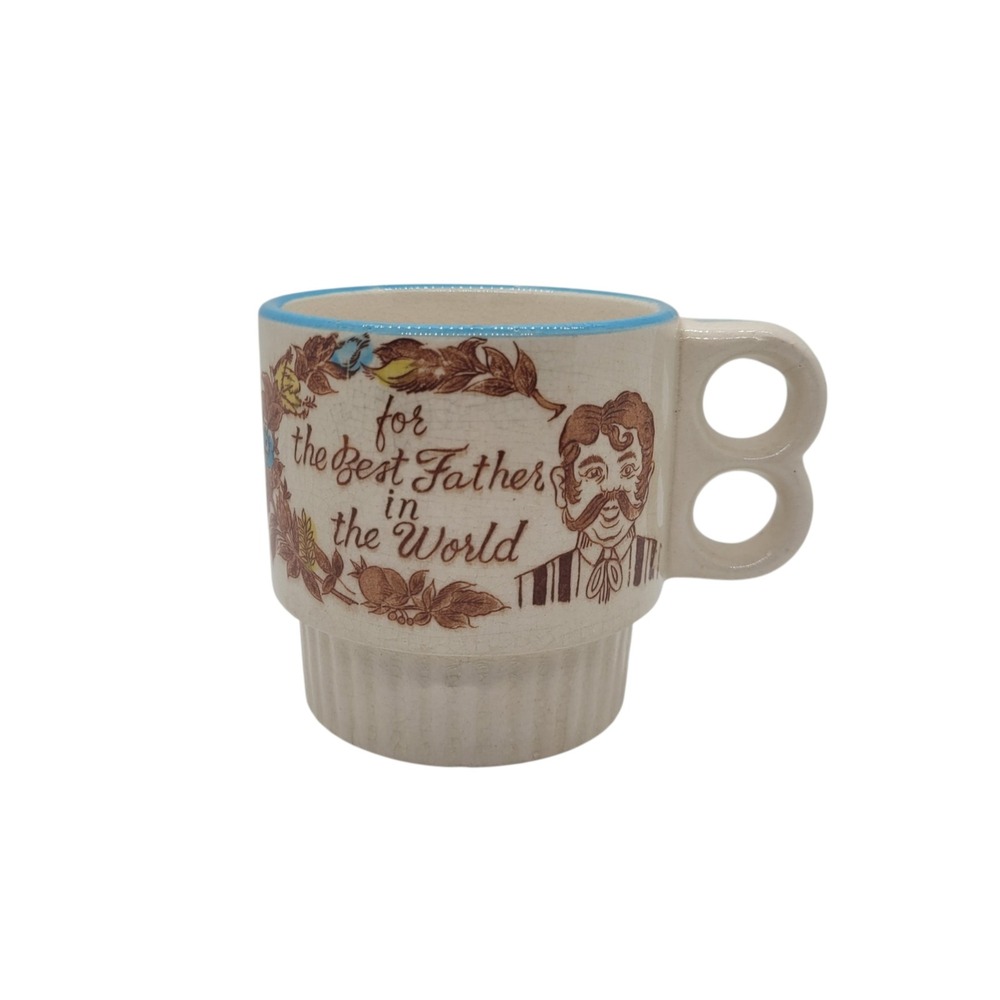 Vintage Florida Best Father in the World Mug Japan Ceramic Double Ring Handle